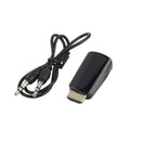 Portable HDMI To VGA Converter With 3.5mm Audio Cable - Black
