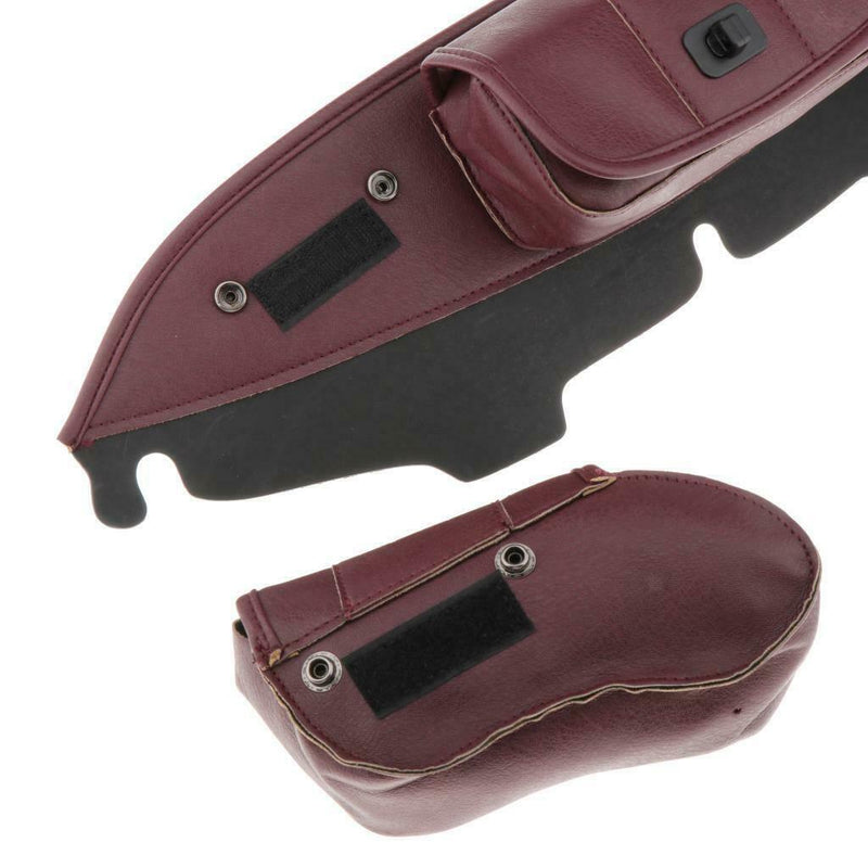 Red PU Leather Motorcycle Windshield Bag Saddle Three 3 Pouch  Fairing Bag