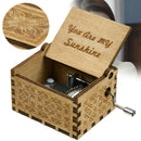 Wooden Music Box "You Are My Sunshine" Engraved Musical Case Toys Kids Gifts#