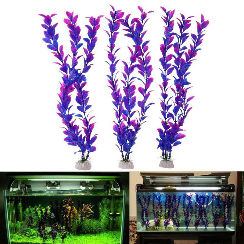 3pcs Aquatic Plant Simulation Aquarium Fish Tank Decoration Ornament