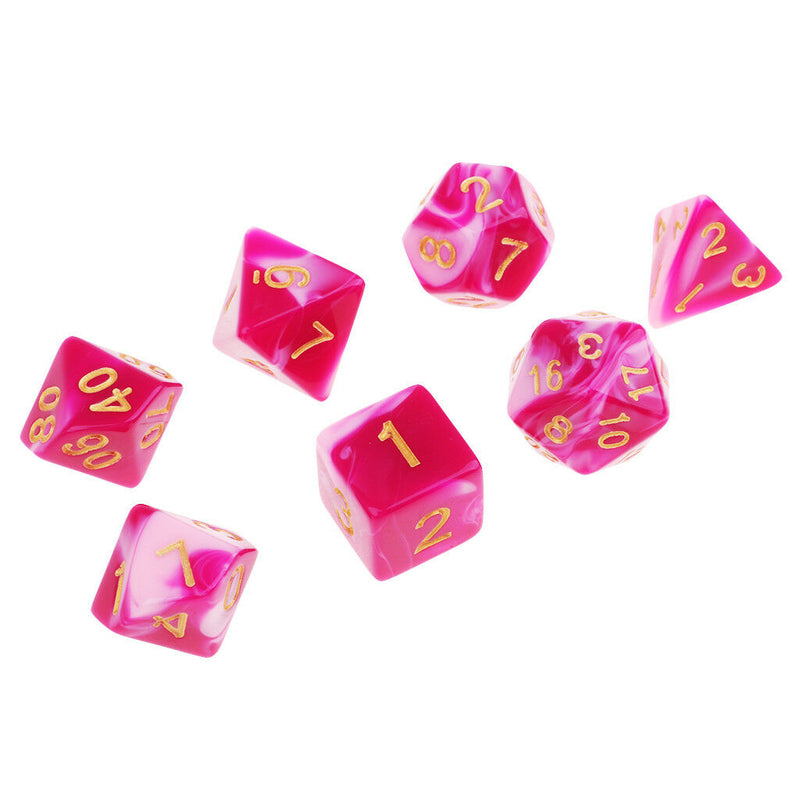 7Pcs Polyhedral Dice Set for  DND D&D MTG RPG Games B