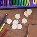 50pcs DIY Natural Blank Wood Pieces Rlice Round Unfinished Crafts Wooden DiscsM&