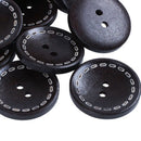 30 Pcs Dark Brown Pattern 2 Holes Round Wood Sewing Buttons 30mm(1 1/8")Dia