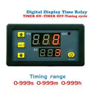 DC12V 1500W 0-999H Digital Display Time Delay Relay Timing Cycling Module