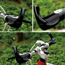 1Pair Ergonomic Rubber Bicycle Handlebar Grips w/ Aluminum Bar Ends (Black)