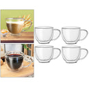 4pcs Double-layer Coffee Mug Double Walled Glass Cup Glassware for Beer Latte