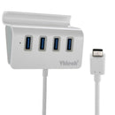 Vktech Type C 4-Port Portable Hub with 2-Foot USB 3.0 Cable (Glossy White) A