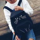 Lovely Cat Backpack Casual Canvas Backpacks School Bag Women Cute Rucksack