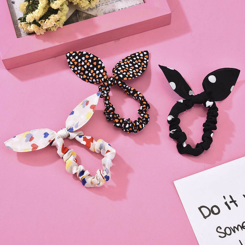 10X Elastic Women Girl Bow Knot Ponytail Hair Band Hair Rope Scrunchie Holder-