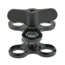 Triple Ball Clamp Underwater Arm Diving Bracket for Gopro Light Black