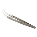 Ceramic tweezers with stainless steel handle Refractory Curved Corrosion Re S6B7