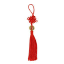 Copper cash detail tassel Chinese knot hanging ornament red 24cm X6C3