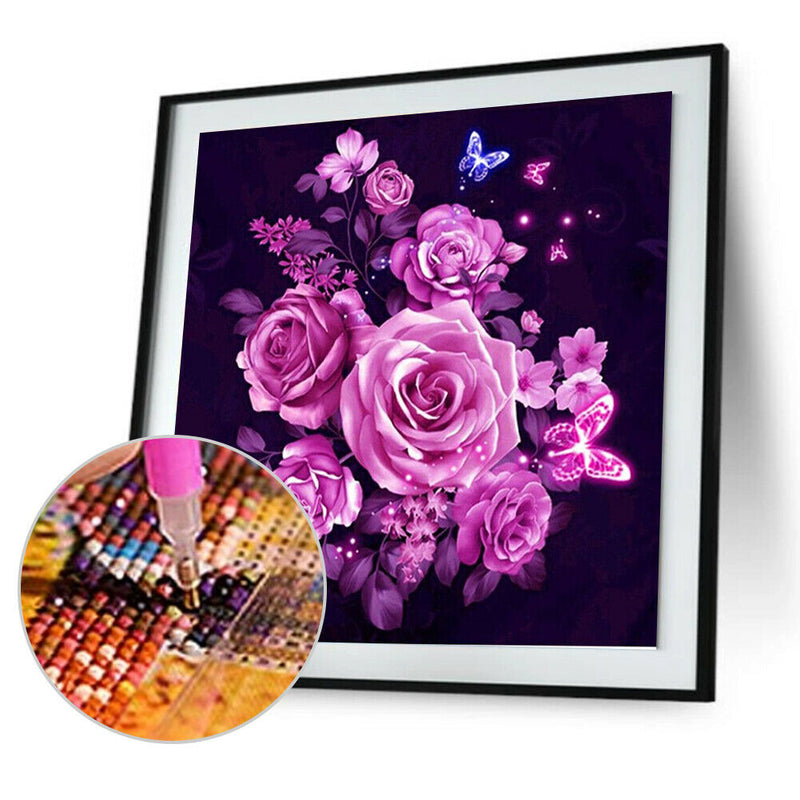 Pink 5D DIY Flower Diamond Painting Embroidery Cross Stitch Home Decor Gift