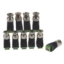 10 Pack BNC Male CCTV Coaxial Camera Adapter / Video Balun Connector D4K6