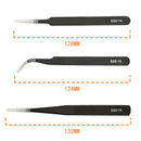 10pcs Anti-static Stainless Steel Straight Elbow ESD Electronic Tweezers A