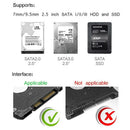 2.5'' USB 3.0 to SATA SSD HDD Hard Drive Disk External Case Enclosure:0J Kw