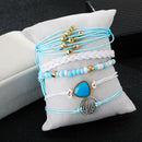 5pcs Boho Ethnic Weave Rope Bracelet DIY Beads Bangles Jewelry (Style 4) A