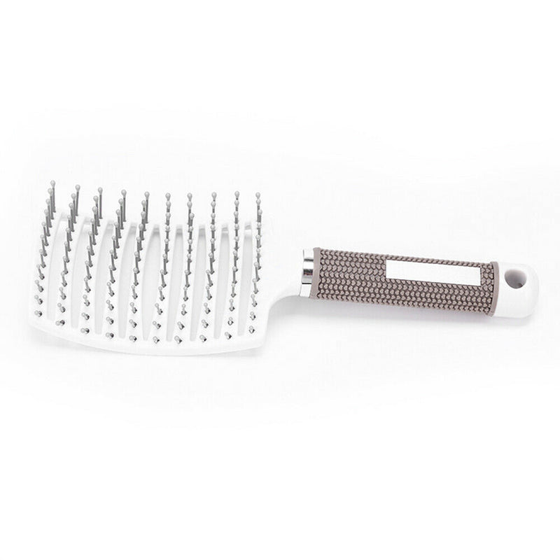 Big Curved Comb Wide Tooth Large Plate Hairdressing Hair Ribs Brush (White)