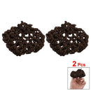 2 Pcs Lady Ballet Dance Skating Nylon Bun Cover Hair Nets Brown Y3S9