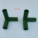 4x Durable Green Plastic Greenhouse Pipe Fittings Frame Connectors for Garden
