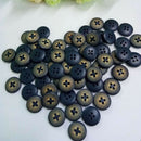 100Pcs 4 Holes Dark Blue Wood Wooden Round Buttons Sewing Scrapbooking 15mm FWH