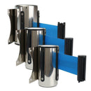 5m Retractable Queue Crowd Control Stretch Barriers Belt Safety Bank Blue
