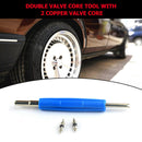 Dual Head Valve Core Remover with 2pcs Valve Cores Car Air Conditioning Repair