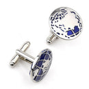 1Pair Mens Stainless Steel World Map Cufflinks Shirts Cuff Links Wedding Part FT