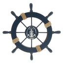 Nautical Wood Boat Ship Steering Wheel Party Beach Home Wall Decor Dark Blue