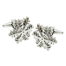 1 Pair Snowflake Cufflinks Brass Snow Wedding Xmas Fancy Gift Cuff Links