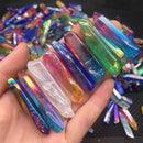 Large Lot Of Titanium Rainbow Aura Lemurian Quartz Crystal Point Healing 100g-AU