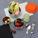 Stainless Steel Fresh-keeping Box Silicone Stretch Lid Lunch Box 400ml