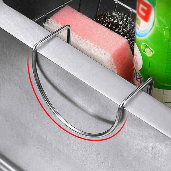 1* Kitchen Stainless Steel Hollow Out Sink Storage Rack Holder Sponge Soap T4O6
