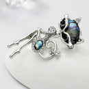 Abalone Shell Crystal Brooch Pin Wedding Bridal Bouquet Animal Brooch Jew`3C
