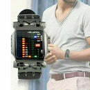 Luxury Men's Stainless Steel Watch LED Sports Date Wristwatch Digi Bracelet W7H2