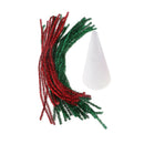 15cm Cone Shape Christmas Tree Styrofoam Foam + 40pcs Red Green Tinsel Stem