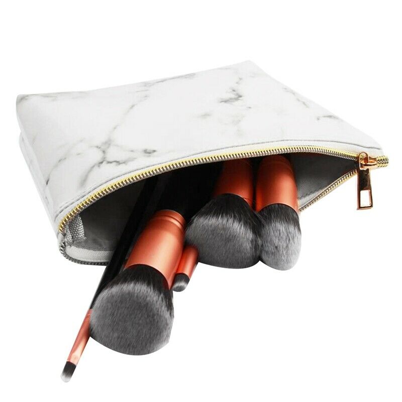3 Pack Marble Makeup Bag Set Portable Toiletry Pouch Bag Waterproof Organiz M7O4