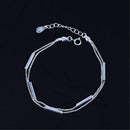 Square Bar 2 layer Hand Chain Bracelet & Bangle Fashion Jewelry For Women Lady
