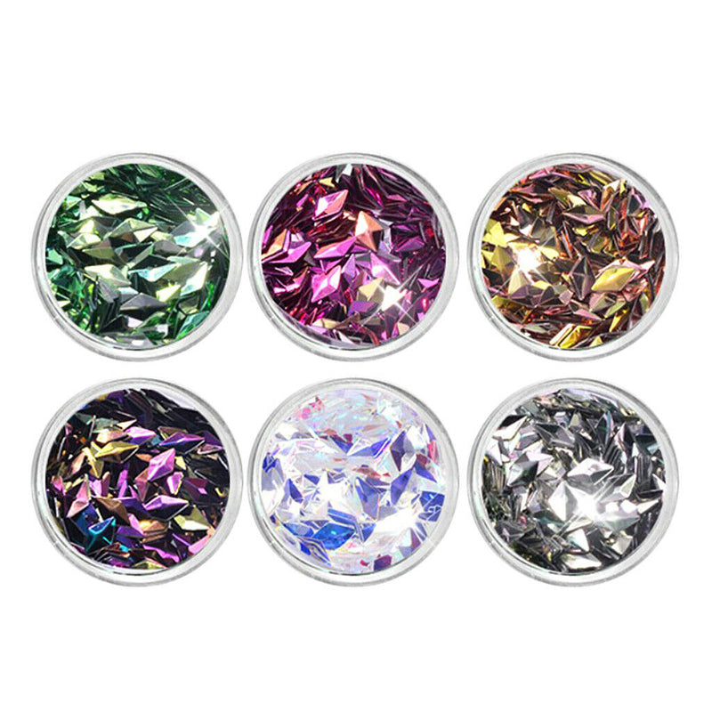 6 Colors Holographic Chunky Rhombus Glitter Sequins Beauty Festival Glitter