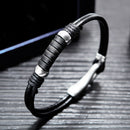 Hand-Woven Alloy Black Leather Rope Bracelet Simple Wild Watch Accessories