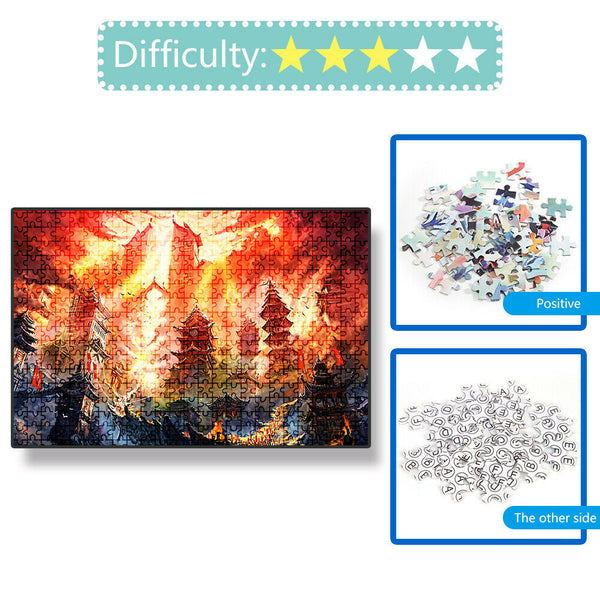 1000pcs DIY Paper Jigsaw Flame Tower Puzzle Toys Educational Picture Decor