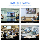 HDMI KVM Switch Ultra HD 4K for 2 PC Sharing Monitor Keyboard Mouse Printer A