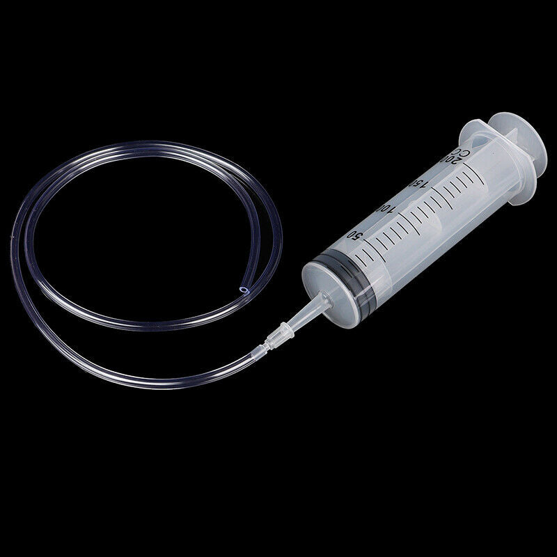 200ml Large Capacity Syringe Reusable Pump Oil Measuring with 1m Silicone Tub OZ