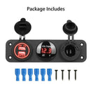 12V Car Boat Cigarette Lighter Socket w/ Dual USB Port Adapter Charger Panel