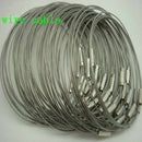 10pcs Stainless Steel Screw Locking Wire Keychain Cable Key Rings Outdoor A O4E2
