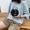 Mini Round Tote Shoulder Bag Women Leather Chain Messenger Purse (1 Black) A