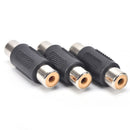 5pcs Female RCA Audio/Video AV Cable Cord Extension Adapter Connector Plug 3CAU