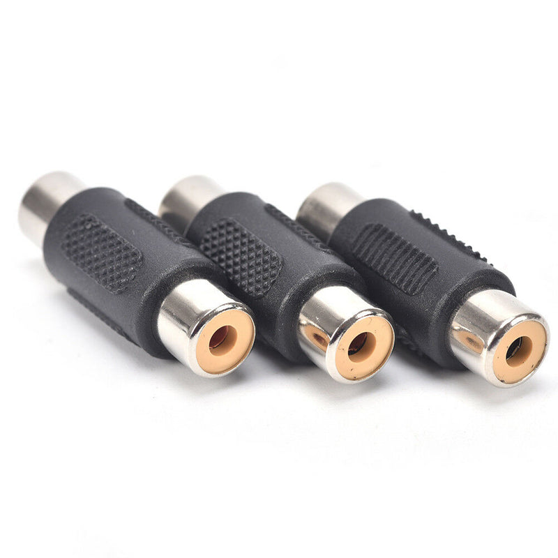 5pcs Female RCA Audio/Video AV Cable Cord Extension Adapter Connector Plug 3CAU