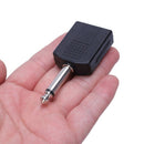 Black 6.35 1/4" Male to Dual Female Mono Y Cord PA Audio Cable Adapter E2Q2