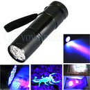 Ultra Mini Alloy UV VIOLET 9 LED Blacklight Flashlight Torch Light Lamp Hiking